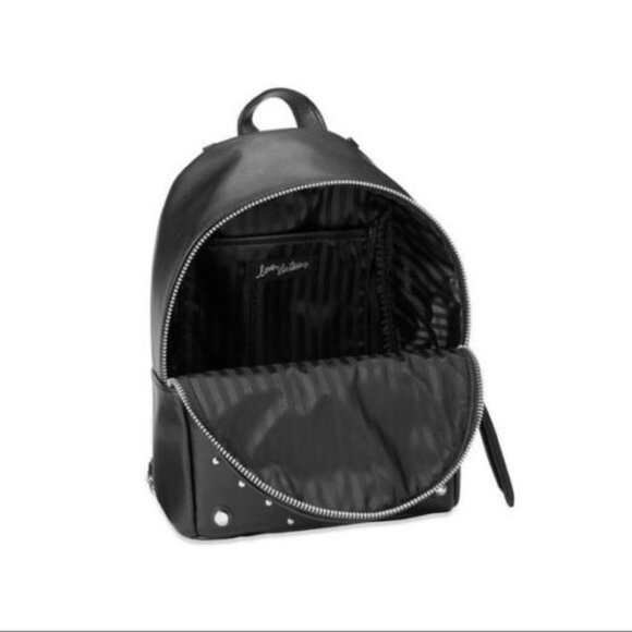 NWT VICTORIAS SECRET SMALL CITY MIXED STUD BACKPACK BLACK SILVER